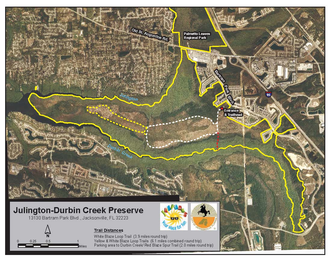Julington Durbin Creek Preserve Hiking Trail Map