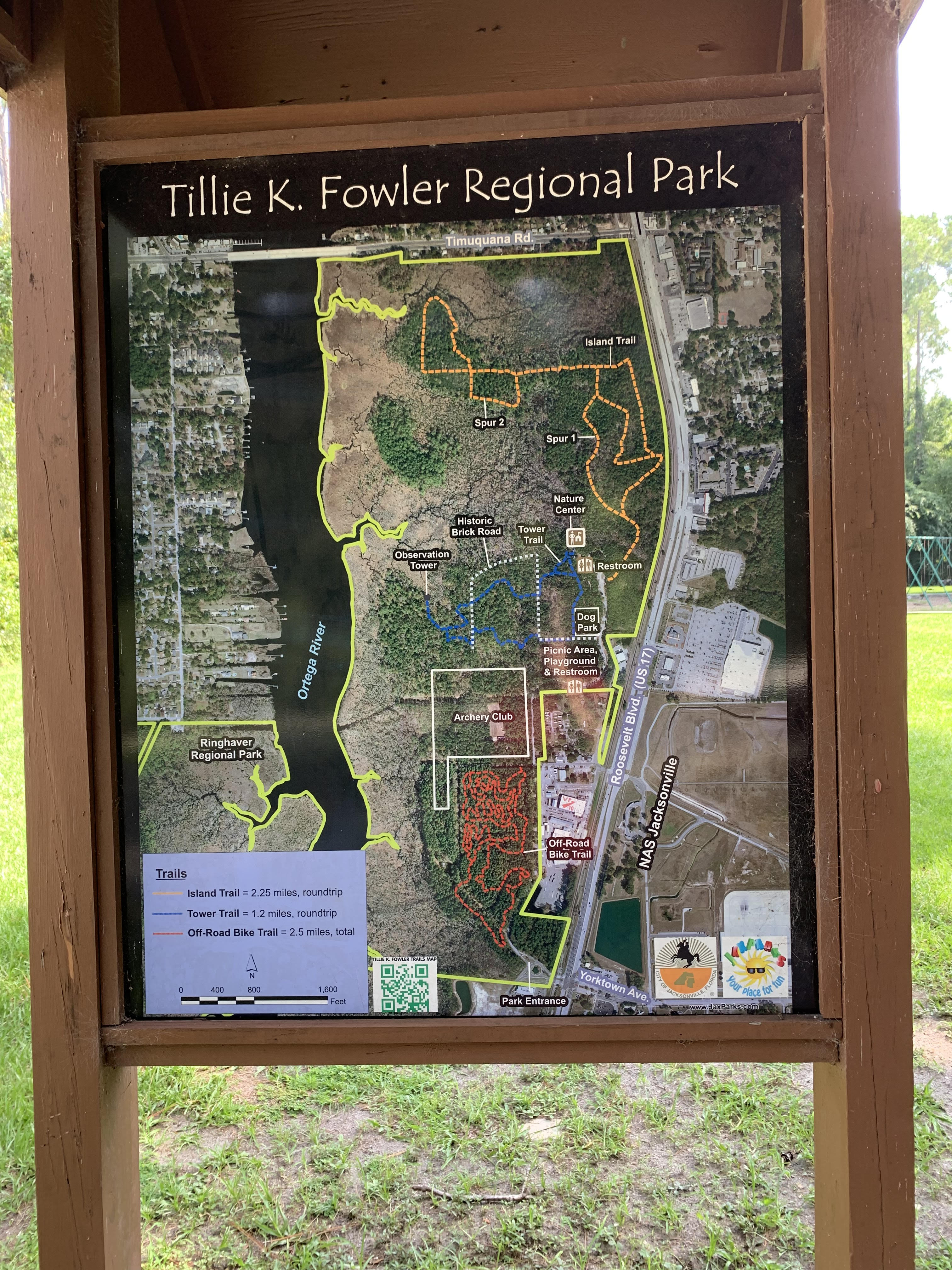 Tillie K. Fowler Park Hiking Trail Map